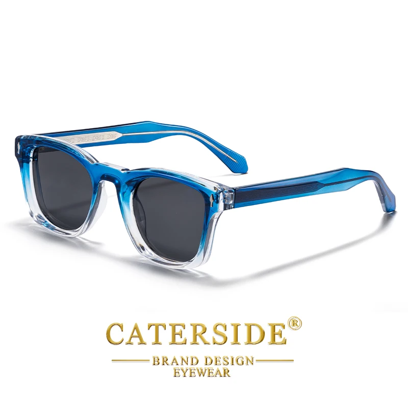 CATERSIDE Occhiali da sole polarizzati da uomo quadrati alla moda Design del marchio Occhiali da sole di tendenza Occhiali da viaggio per feste all'aperto da donna Uv400