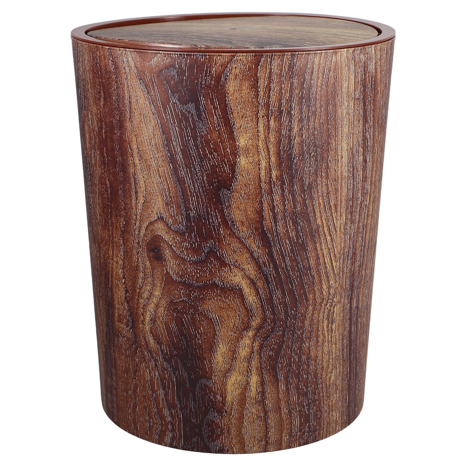 

Trash Bathroom Waste Bin with Rotating Lid Compact Design for Home Office Hotel Plastic Garbage Can Small