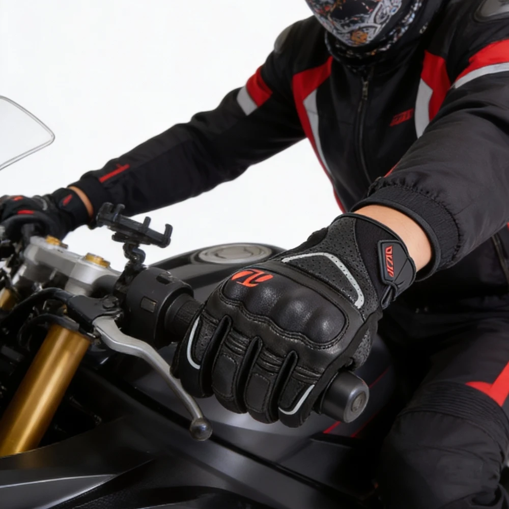 

Мотоциклетные перчатки JCAA, дышащие, кожаные, с сенсорным экраном, ветрозащитные, для езды на мотоцикле, мотокросса, размеры S-2XL