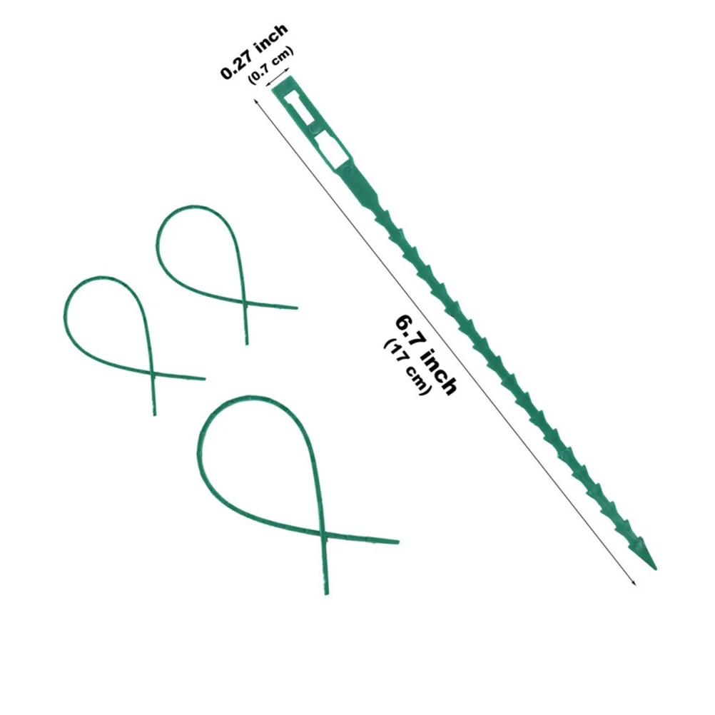 

100pcs Garden Fish Bone Zip Ties 50 Long 50 Short Reusable Plant Support Straps For Vegetables Vines Climb Fixing Cable Ties