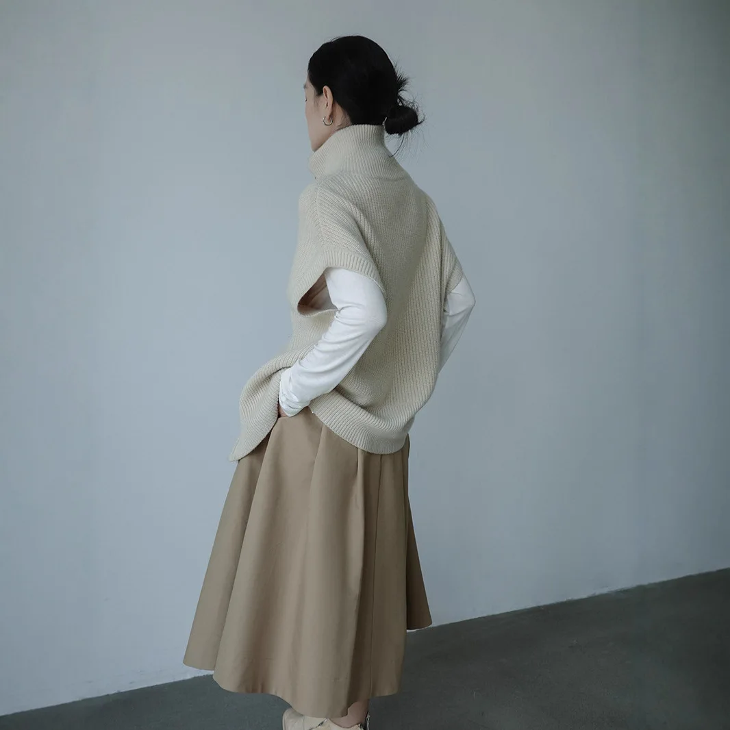 

Gagarich Fashion 2025 Новый японский дизайнерский силуэт Свободный свитер в форме кокона для похудения Свободный шерстяной жилет Топ