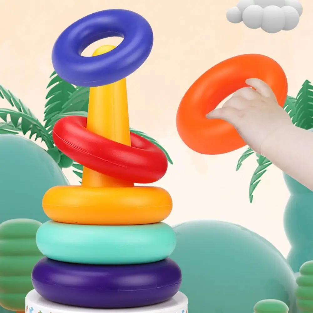 

Plastic Rainbow Stacking Musical Rainbow Tower Early Education Stacking Rings Babies Stackable Montessori