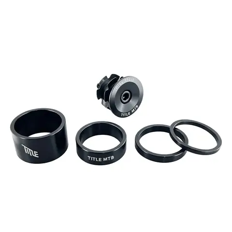 TITLE 1-1/8 Inch Headset Spacer Kit Top Cap CNC Aluminum Alloy Steerer MTB Road Gravel Bike Bicycle Accessories