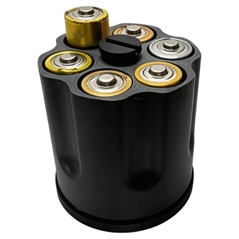 T24C 6Slot Innovative Rotating Battery Storage Box For D Size Batteries Case With Antislip Base Compact Space