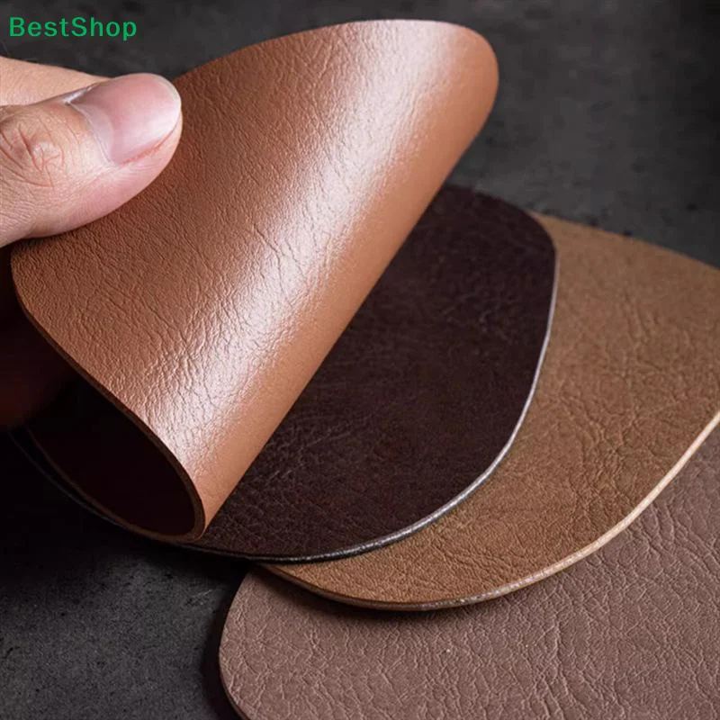 ♩Faux Leather Placemats And Coasters,Round Leather For Dinner Table Mats Heat Resistant Washable Insulation Coffee Mats