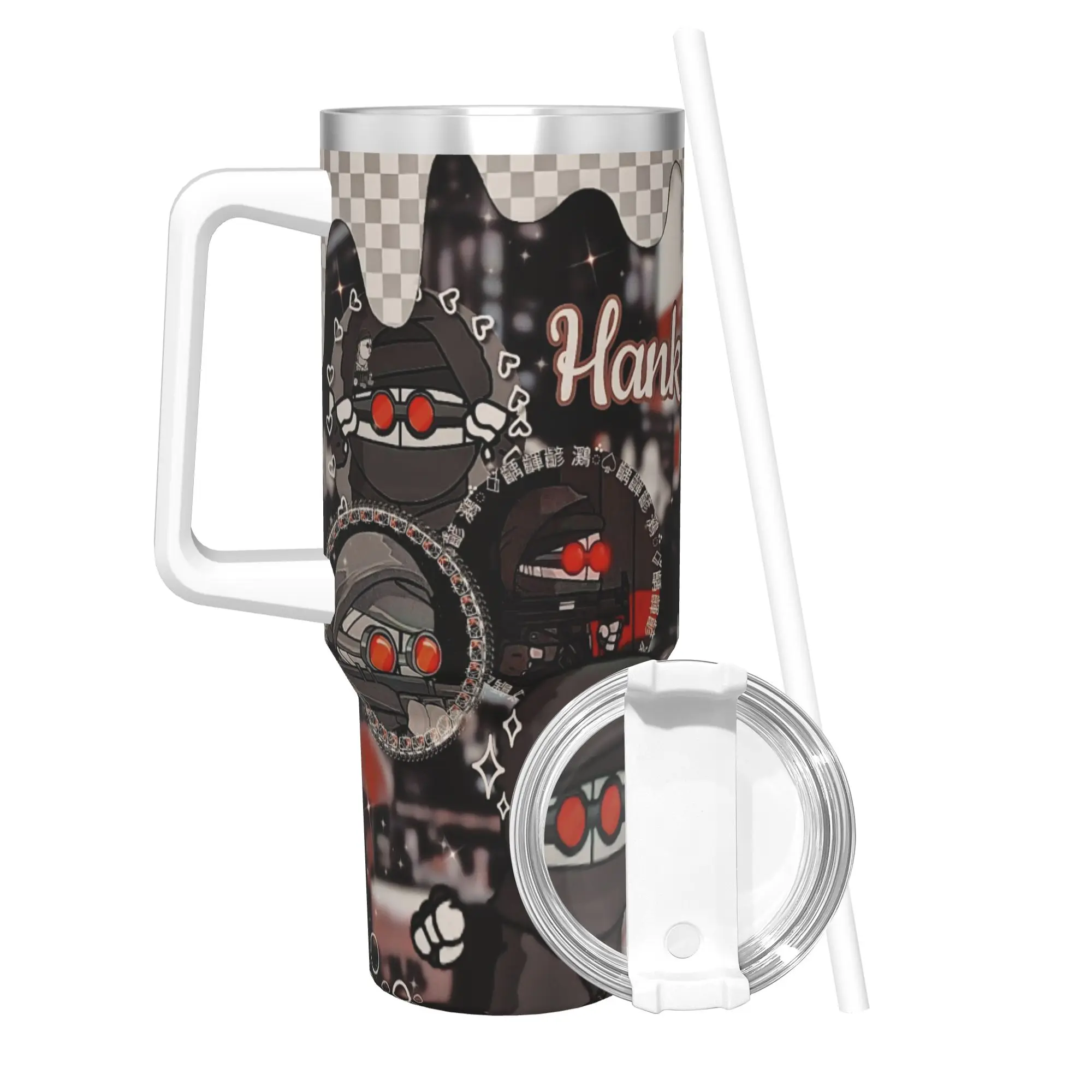 MADNESS COMBAT Hank Tumbler With Straw  Stainless Steel Tumblers Cup Double Wall Vacuum Insulated for Cold Or Hot 40oz