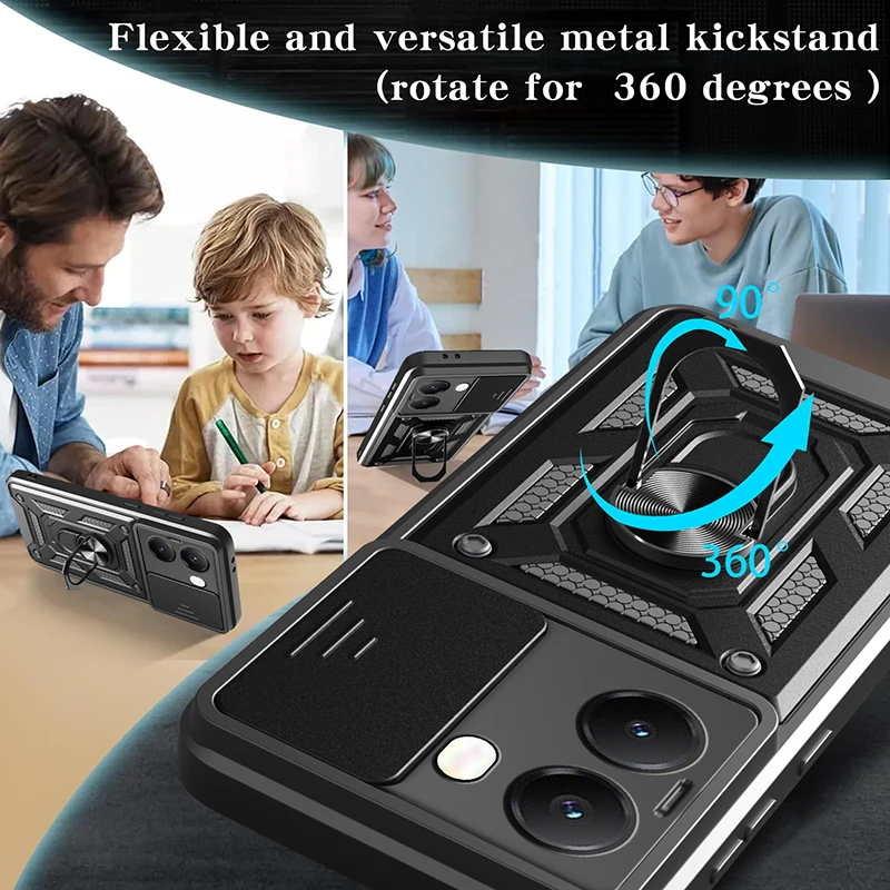 For Xiaomi Poco X7/X6/X5 pro 5G Shockproof Armor Case with Car Magnetic Ring Holder - Phone Cover Protector image 5