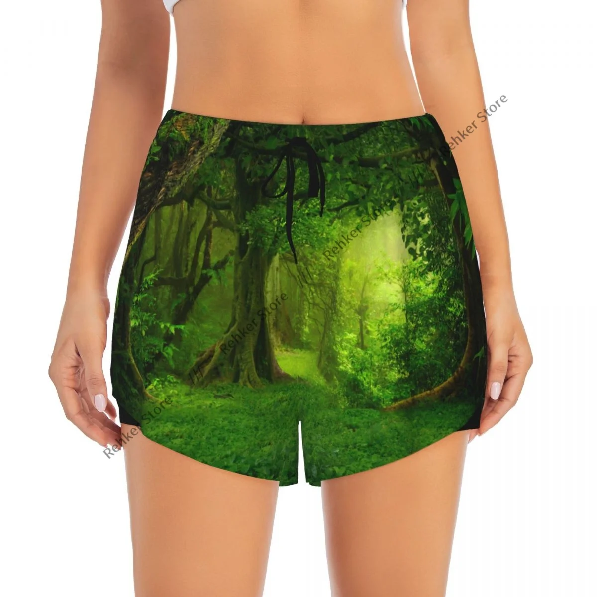 Women Yoga Shorts Tree Scenery Forest Landscape Workout Shorts Fitness quick-dry Ladies Yoga Gym Running Short Pants Sportswear