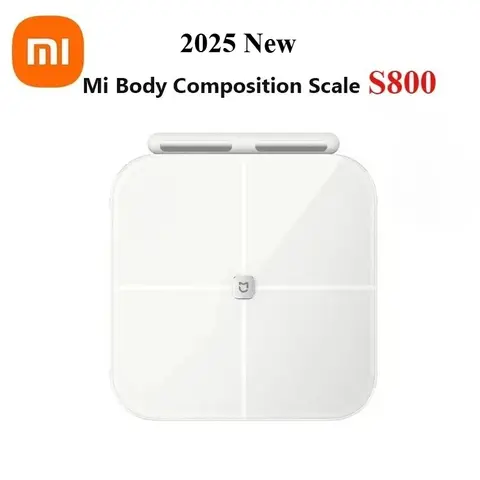 Xiaomi Mijia balance intelligente S800 balance de graisse corporelle à 8 électrodes double fréquence BIA Bluetooth verre trempé Compatible avec l'application Mijia