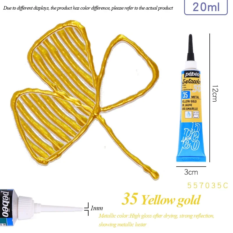 Setacolor 3D Stoffenverf 20ml Permanente Waterdichte Textielverf Niet-giftige 3D Stoffenmarker voor DIY Kleding Textielknutsels