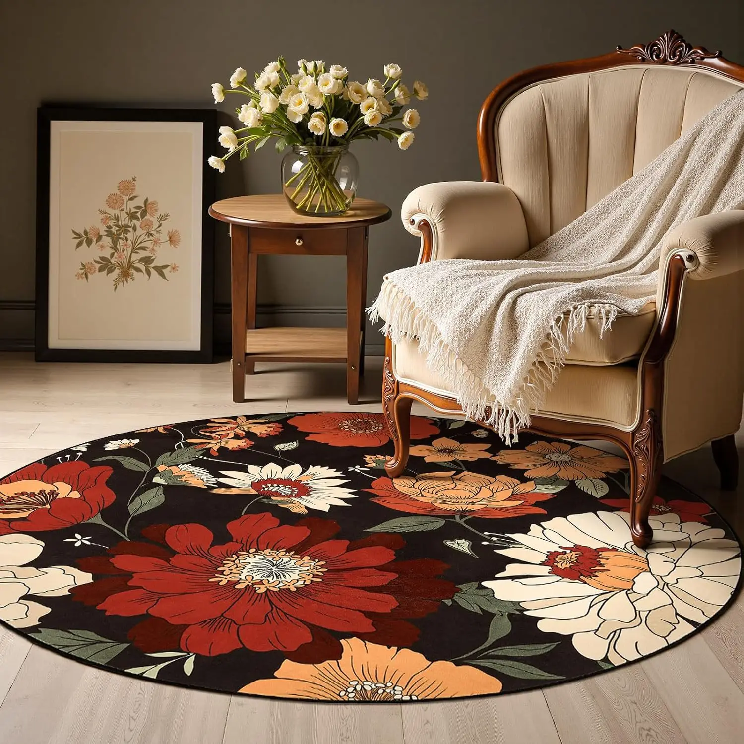 

Imitation Cashmere Rocking Chair Bohemian Sofa Non-slip Mat Hanging Blanket Round Rugs Living Room Carpet Aesthetic Decoration