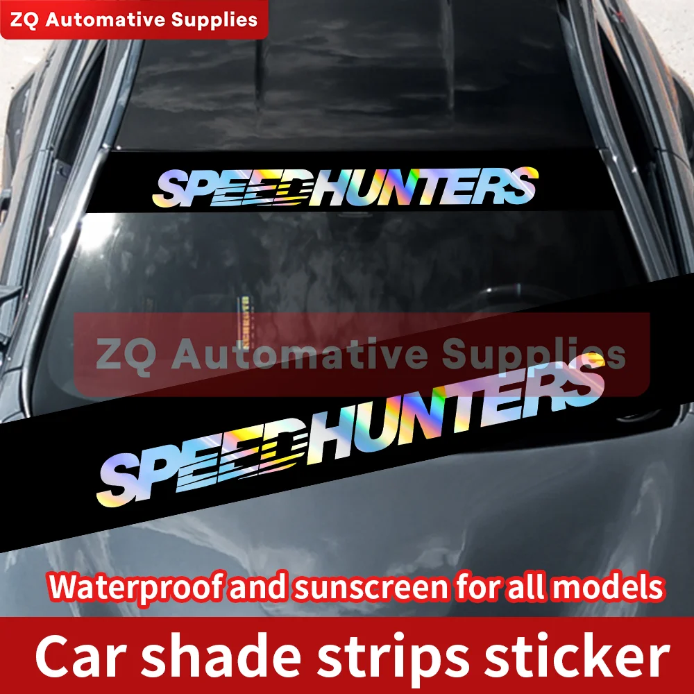 

SPEED HUNTERS креативный автомобильный шрифт, наклейка на лобовое стекло, лазерная светоотражающая наклейка, виниловый солнцезащитный козырек, аксессуары для наружного украшения