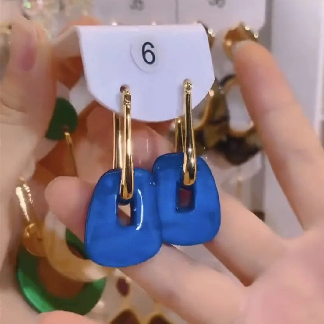 Vintage Klein Blue Geometric Earrings