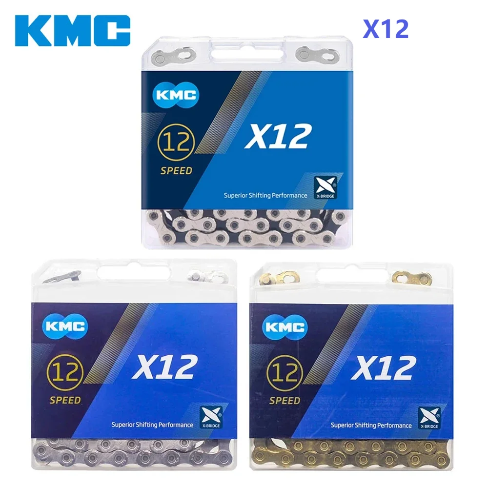 KMC X12 12 Speed MTB Bike Chain Silver Black Gold Bicycle Chain 126 Links Current 12v Chains With Magic Button for SRAM SHIMANO