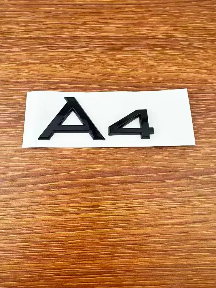 ABS 4-Ring Logo Glänzend Schwarzes Auto-Emblem für Kühlergrill und Heckklappe für Audi A4 2018-2023 Quattro Sline Abzeichen Aufkleber Zubehör