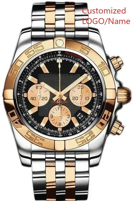 A11 Store Customized Watch Fashion Sport Quartz Watch for Men Chronograph Sapphire Glass Silver Rose Rotating Bezel