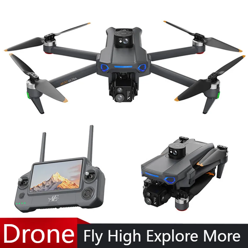 AE30 Drone With 8K Camera 3-Axis Gimbal Obstacle Avoidance Touch Screen FPV Professional GPS Dron Brushless Foldable Quadcopter