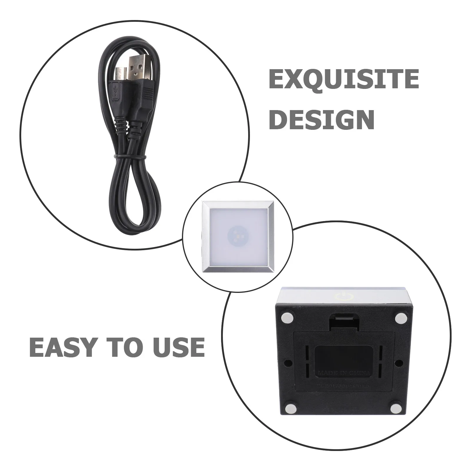 

Small Square Lamp Holder LED Lighted Display Base for Crystal Acrylic Statue Jewelry 6 Modes USB Powered