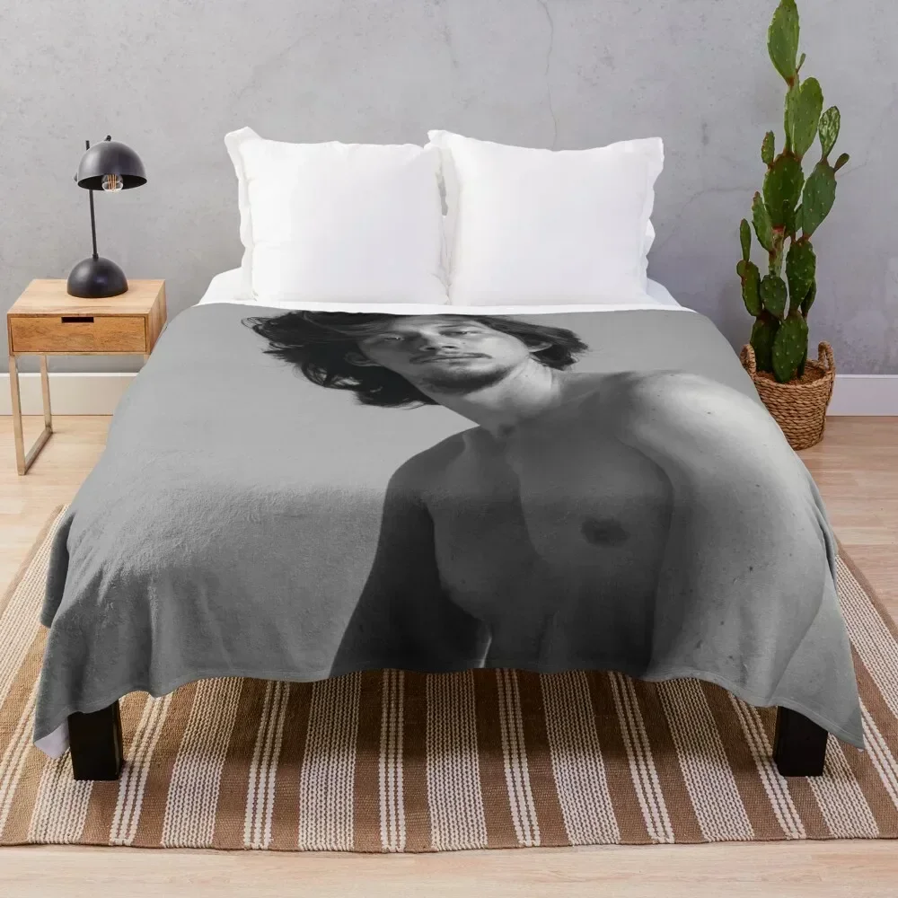 

Adam Driver Throw Blanket Shaggy Furry Soft Blanket for Bedroom Living Room