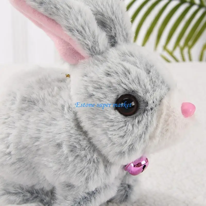 090B Chodzący królik Zabawka Urocze wypchane zwierzę Pluszowa zabawka-królik Zabawka edukacyjna dla dzieci