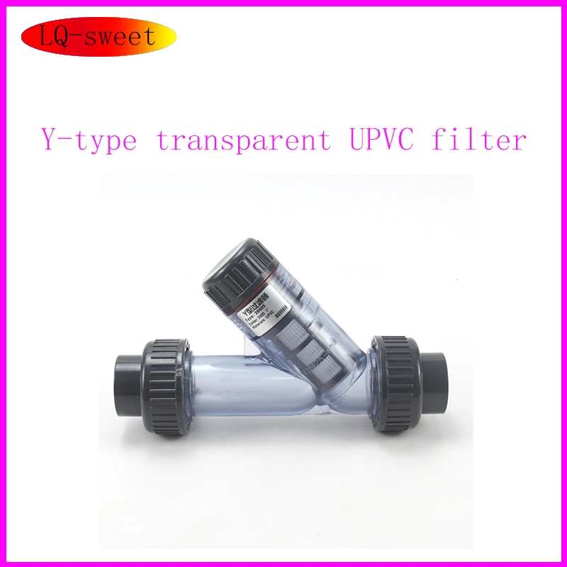 

Y-Type Transparent UPVC Filter Visible Aquarium Water Pipe Filter Micro Irrigation System Pump Filter Home Water Supply 1Pcs