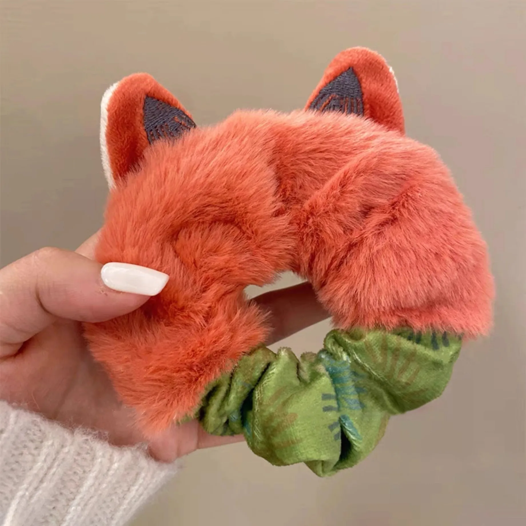 Zootopia Judy Hopps Nick Wilde ربطة شعر قطيفة Scrunchies للنساء والفتيات إكسسوارات شعر مرنة شعر على شكل حيوان لطيف