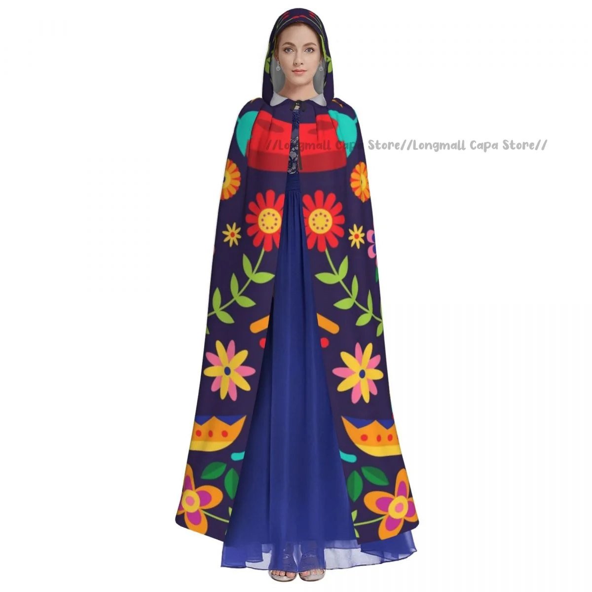 Adult Halloween Cinco De Mayo Cloak Cape Hooded Medieval Costume Full Length Dress Coat