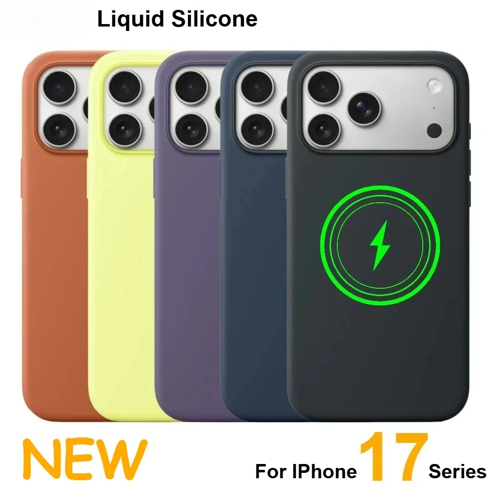 

Original Liquid Silicone Case for IPhone 17 Pro Max 17Pro 17 17Air Camera Control Shell for Magsafe Wireless Charging Cover