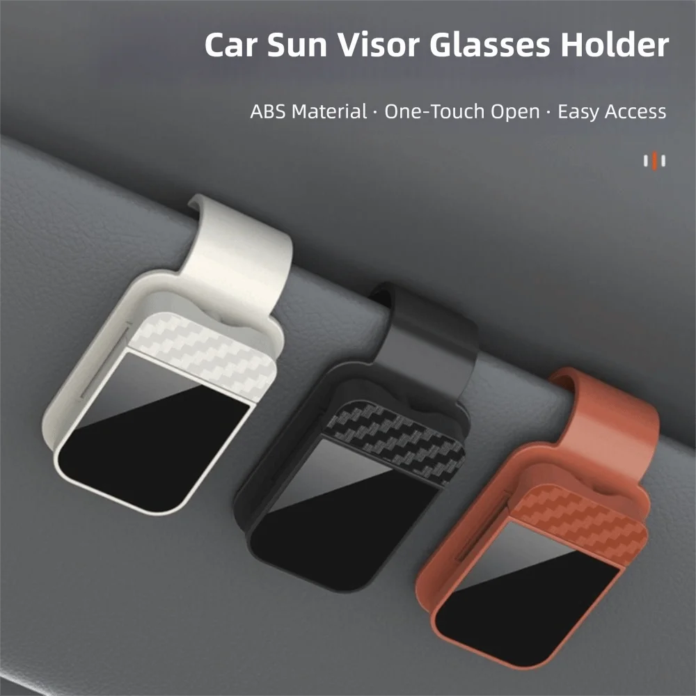 Car Visor Organizer Carbon Fiber Sunglasses Clip Holder Universal Storage Solution For Glasses Bills Tickets Car Accessories