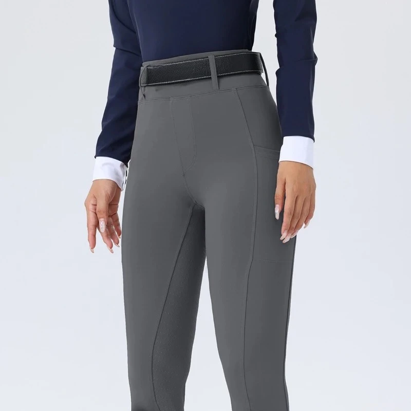 Breathable Horse Riding Pants Women's Elestic High Waist Slim Cycling Sports Pants Silicone Non-slip Breeches Equestrian Clothes
