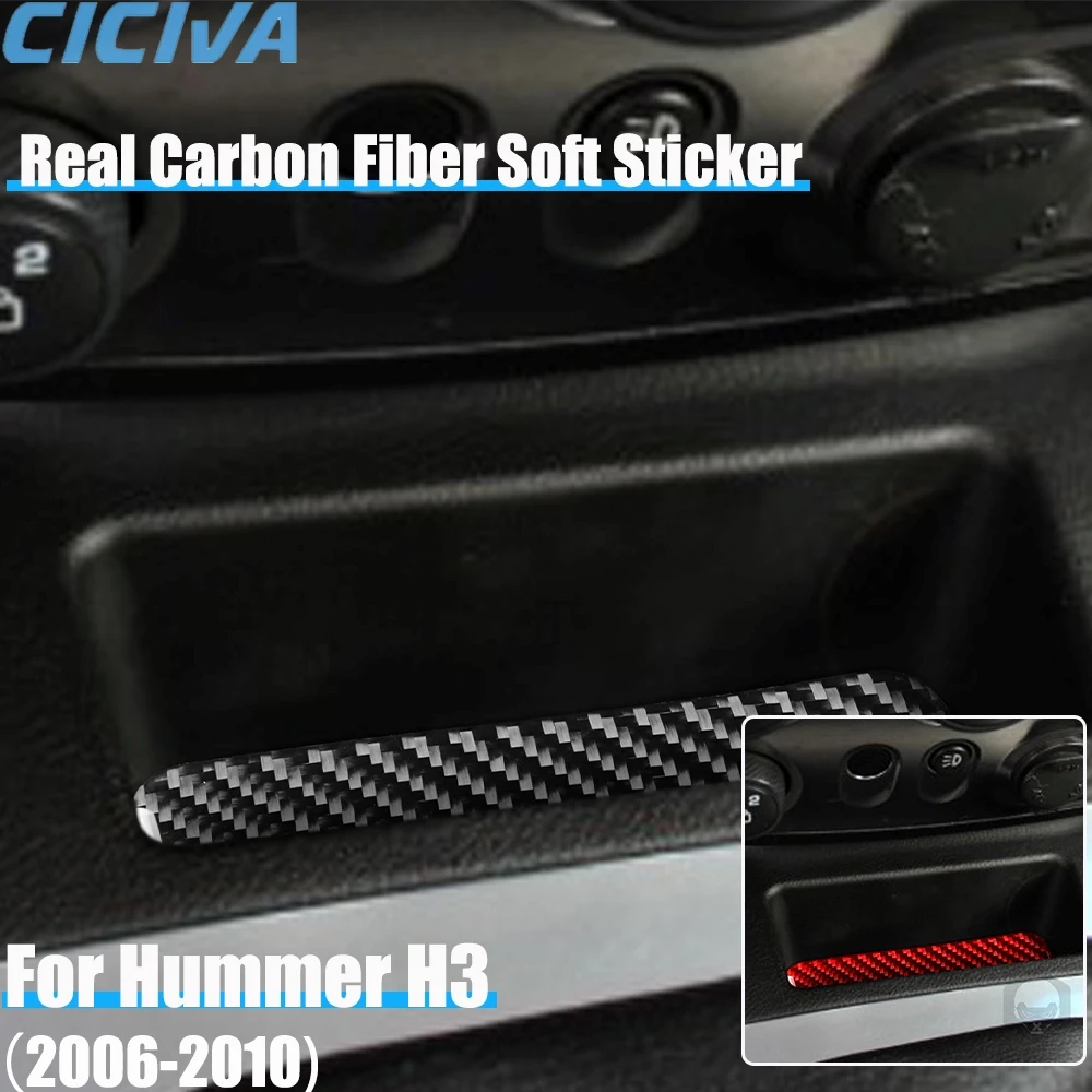 

Автомобильные аксессуары из настоящего углеродного волокна, центральная накладка для хранения, декоративная накладка, мягкая наклейка для Hummer H3 2006 2007 2008 2009 2010