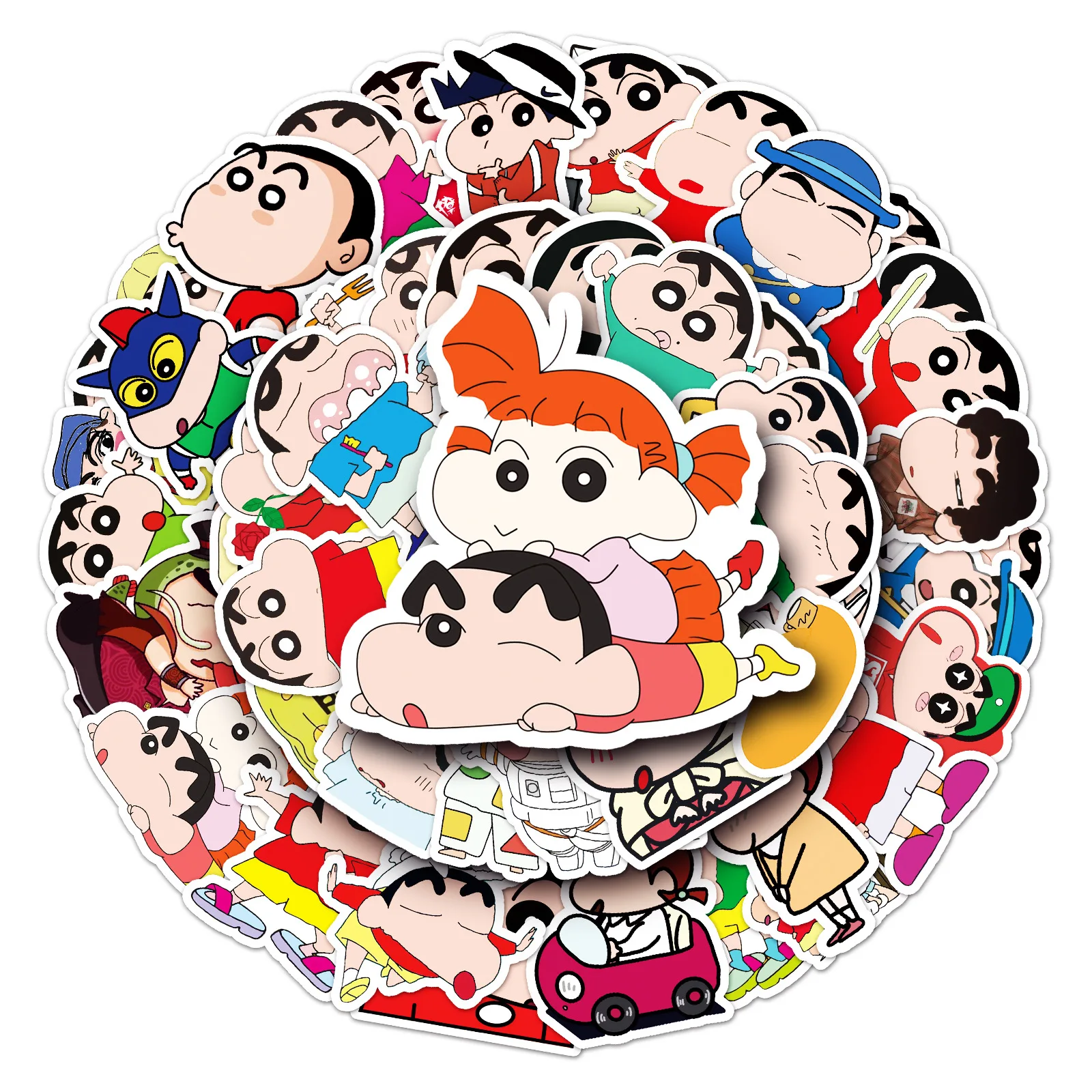 

51PCS Crayon Shin Chan Cartoon Anime Stickers Kids Toys For Laptop Phone Stationery Decor Decals Waterproof Cute Sticker Gifts