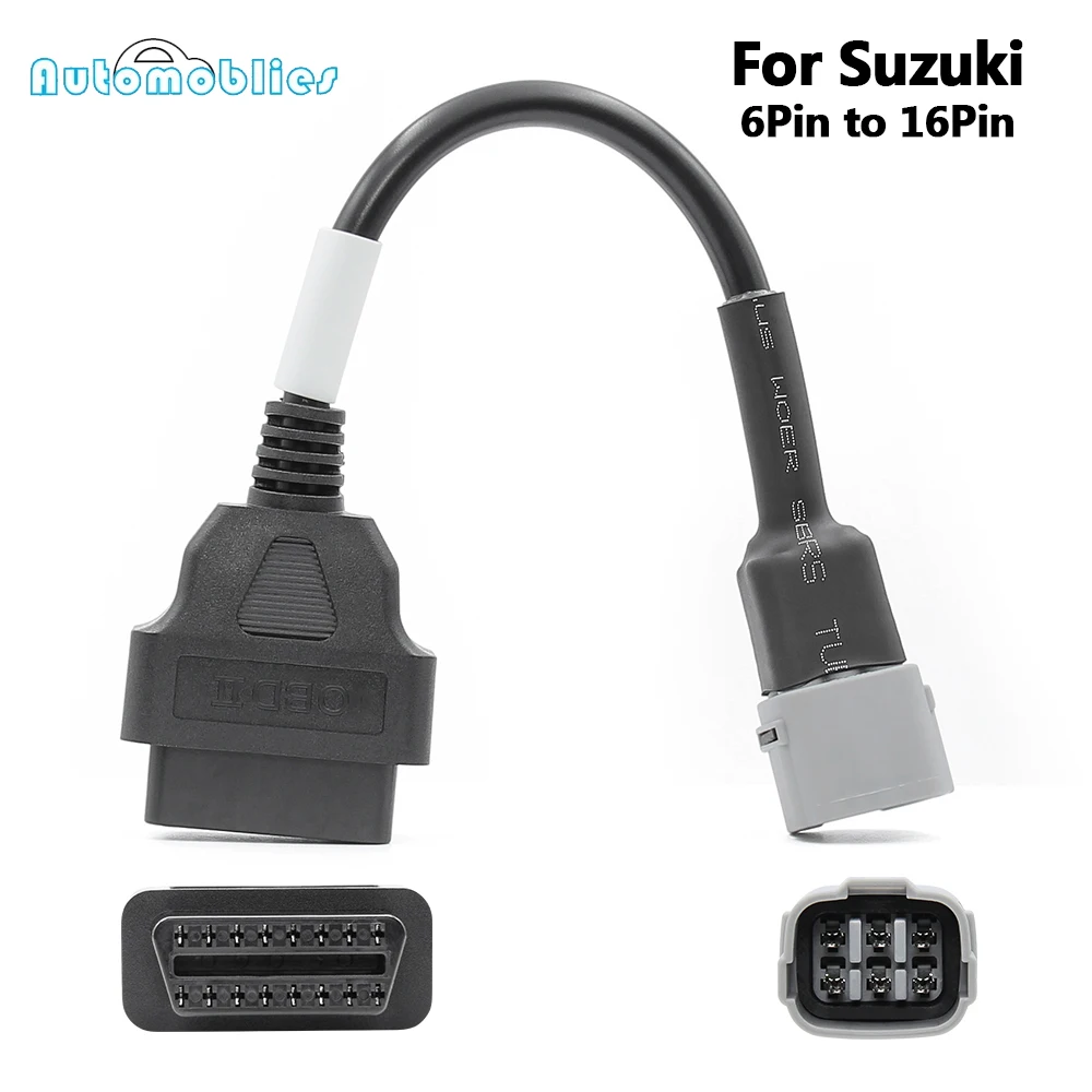 Per Suzuki da 6 pin a 16 pin OBD2 moto adattatore spina diagnostica OBDII scanner cavo di prolunga strumento