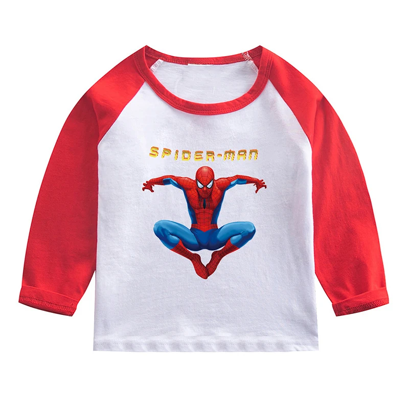 Baby Boy Long Sleeve T Shirts Cartoon Spider man Children's Clothing Autumn 2024 Halloween Costume Kid t-shirts for Boys Clothes