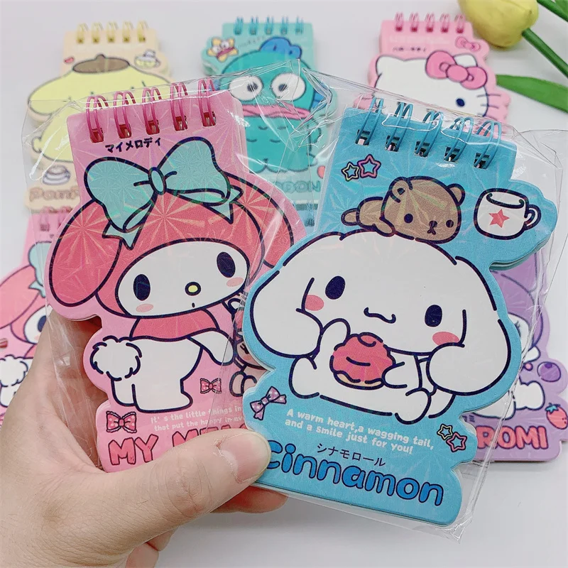 12pcs/lot Sanrio Kuromi Melody Cinnamoroll Coil Notebook Cute Portable Note Book Diary Planner Stationery Gift School Supplies