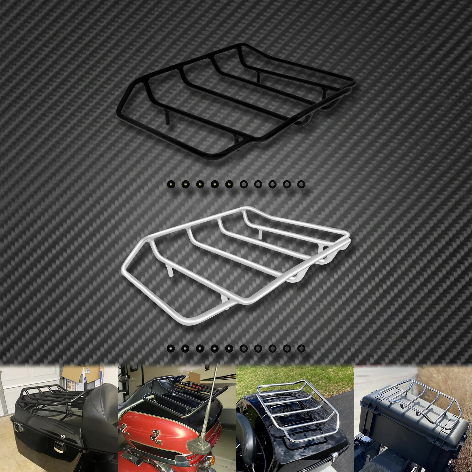 Motorcycle Tour Luggage Top Rack Trunk For Harley Touring 1984-2025 Road King Street Road Electra Glide CVO Limited FLHR FLHTK