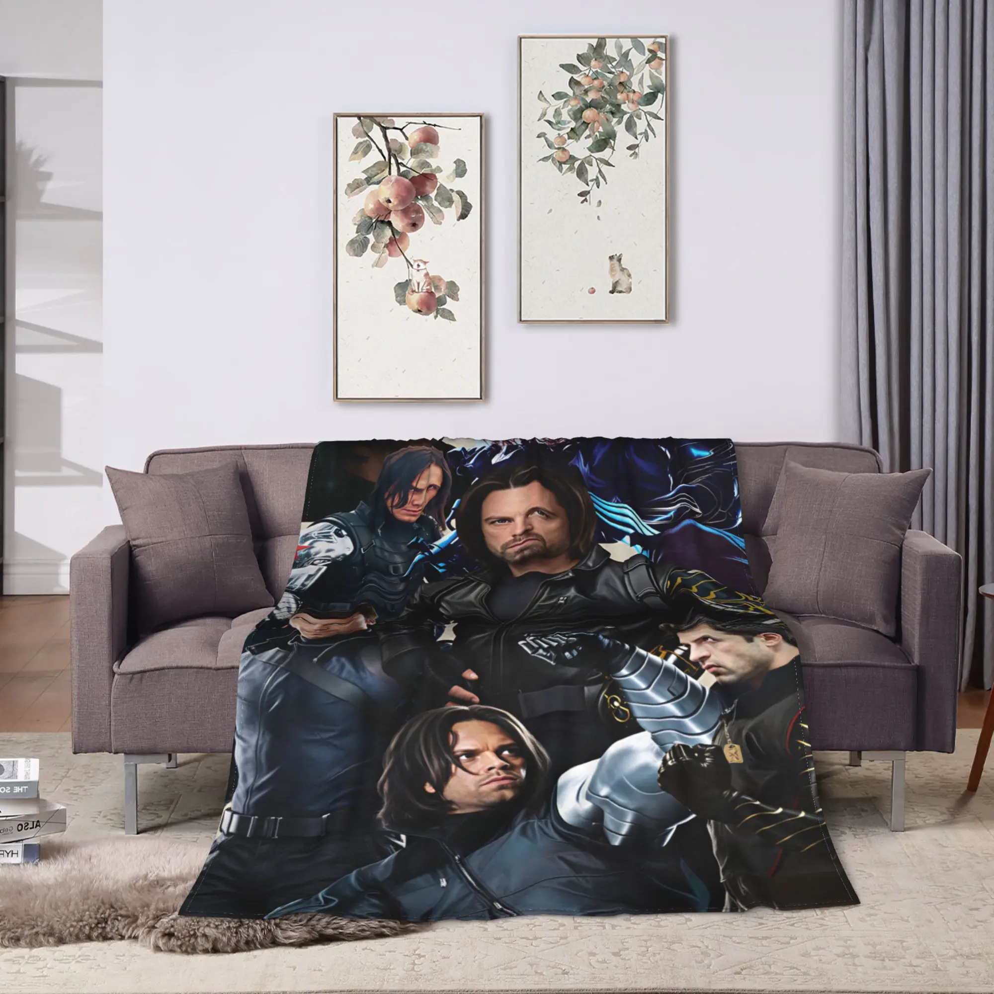Bucky Barnes Winter Soldier Blankets Quality Throw Blanket Winter Airplane Travel Couch Chair Sofa Bed Street Trend Bedspread
