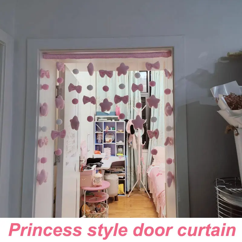 Japanese Style Bow Tassel Short Curtain Hanging Window String Pendant Doorway Curtains Bathroom Velcro Door Curtain Girl Bedroom