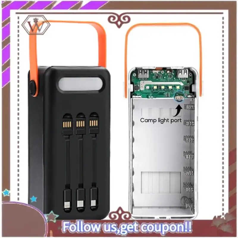ABBG-Dual USB 21X18650 Fast Charger Case DIY Power Bank Case Phone Charging QC3.0 PD Case 18650 Battery Holder Charging Casea Du