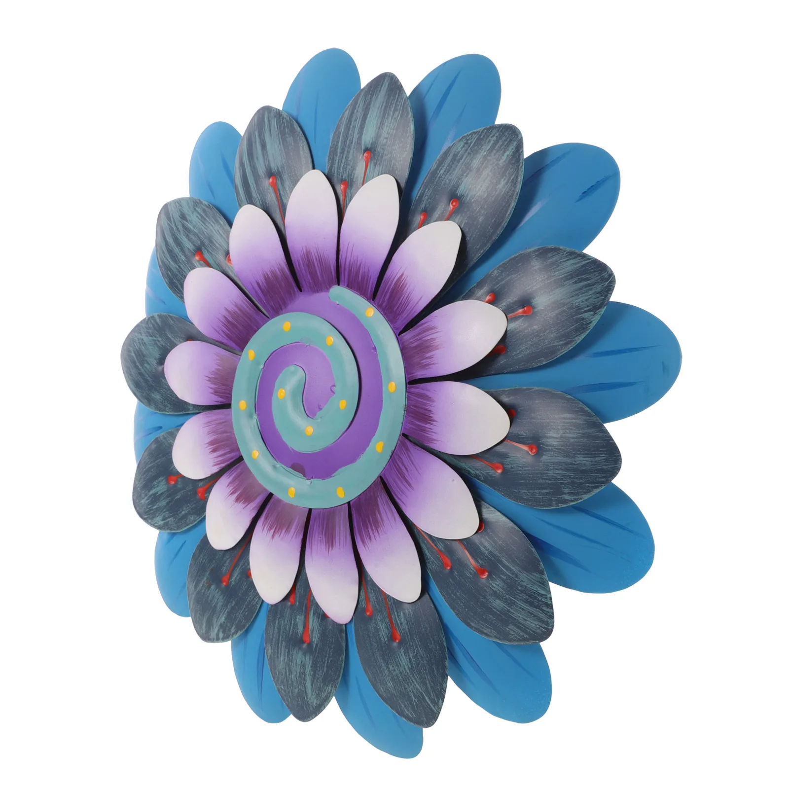 

Iron Flower Wall Hanging Decoration Metal Art Wrought Decorative Floral Ornament Vintage Style Balcony