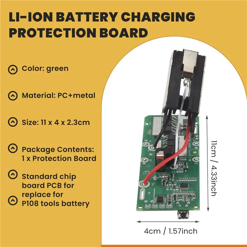 Płytka PCB z układem zabezpieczającym podczas ładowania baterii Li-Ion, zamiennik do Ryobi 18V P108 RB18L40, multimetru, narzędz — zdjęcie produktu 6