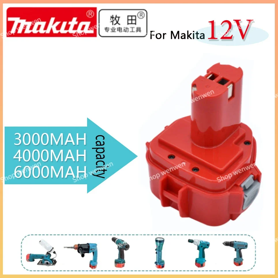 

12V 4000mAh For Makita PA12 Battery Ni-Mh 1200 1220 1201 1222 1233SA/B1235 192681-5 Cordless Tools Replacement Battery