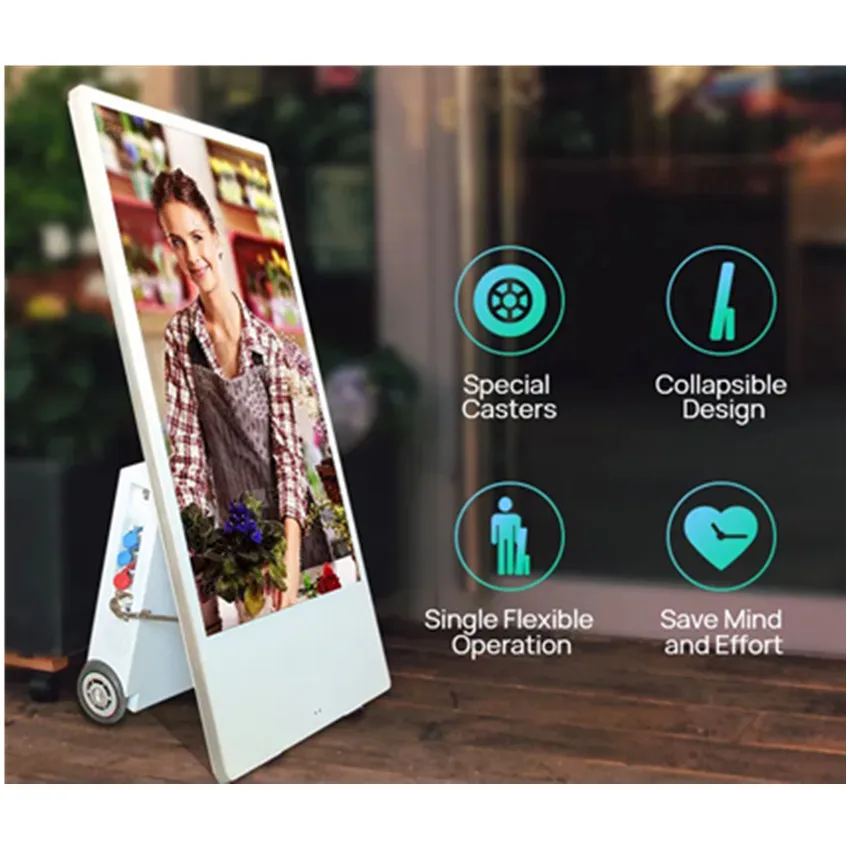 43-calowy ekran reklamowy z systemem Android, zasilany bateryjnie, cyfrowy wyświetlacz zewnętrzny, wodoodporny wyświetlacz LCD do reklam