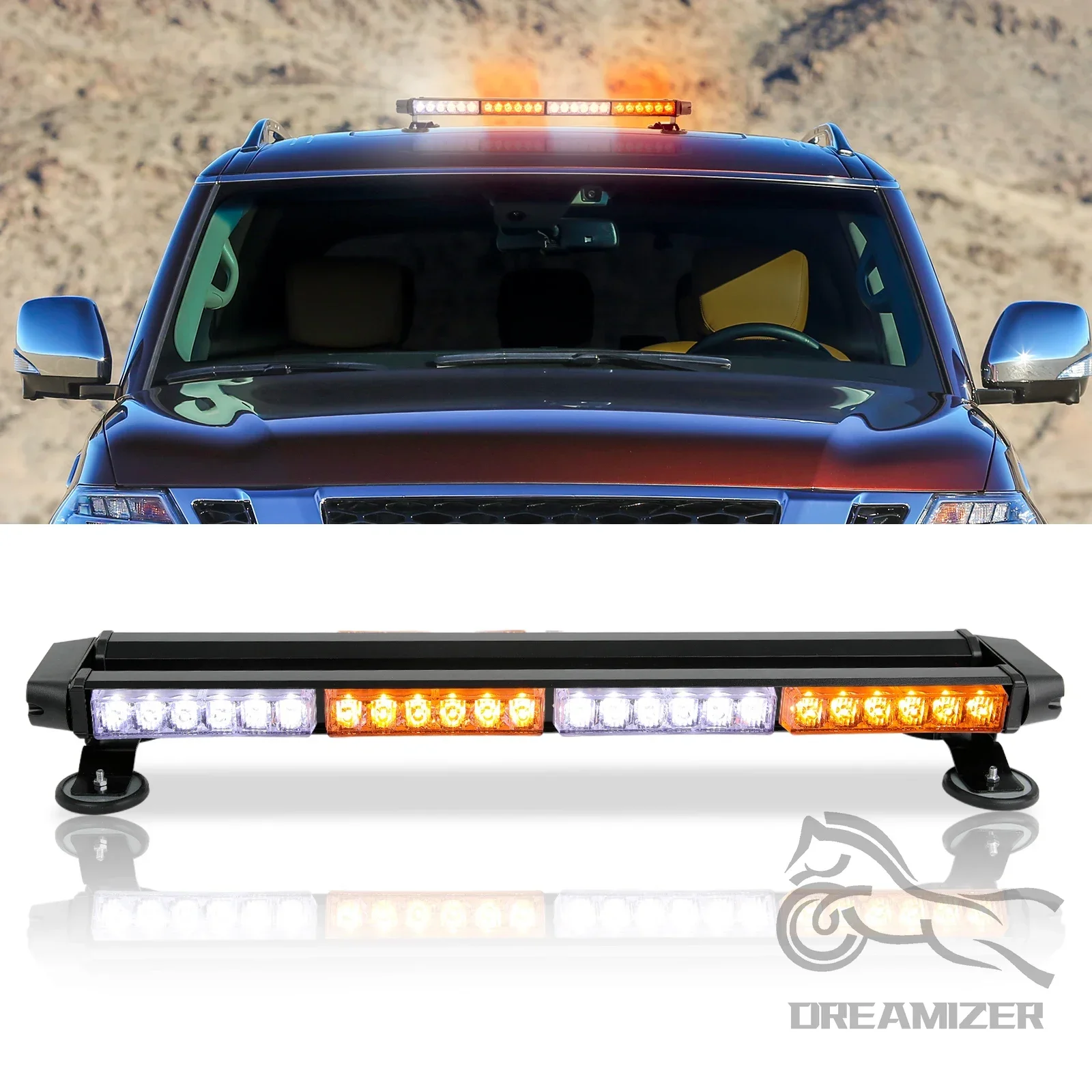 

54 LED Strobe Light Bar Double Side Flashing High Intensity Emergency Warning Flash Strobe Light with Magnetic Base