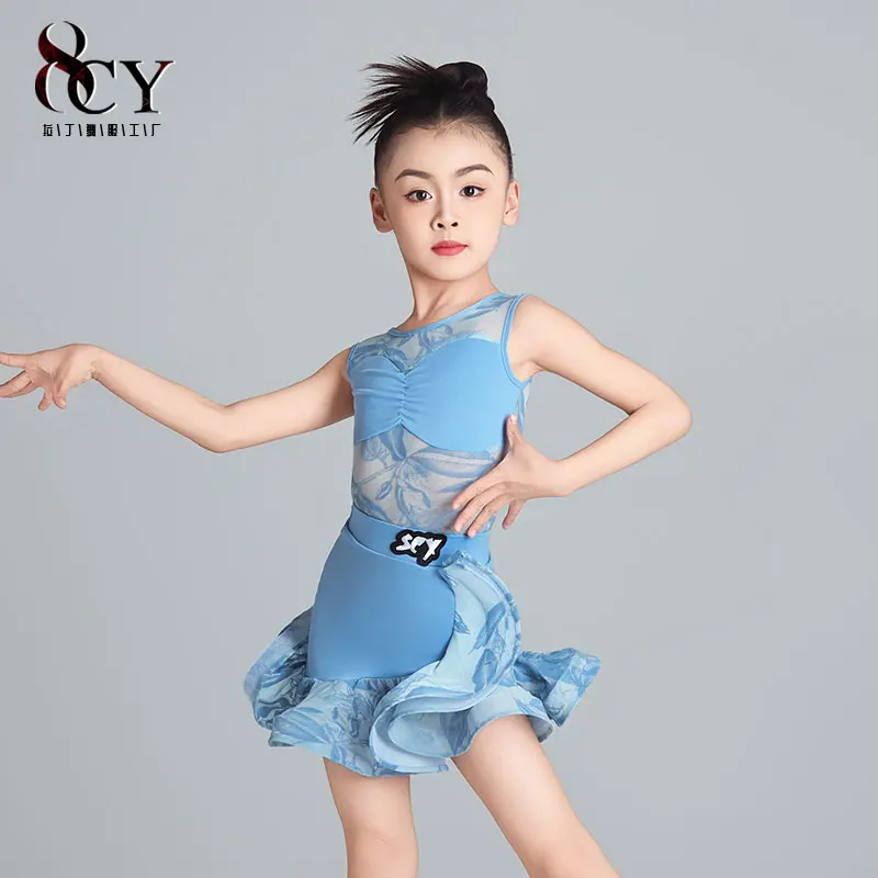 ชุดเต้นลาตินเด็กคุณภาพสูง - ชุดซ้อมลูกไม้สไตล์ใหม่สำหรับเด็กผู้หญิง - ชุดฝึกซ้อมระดับมืออาชีพ