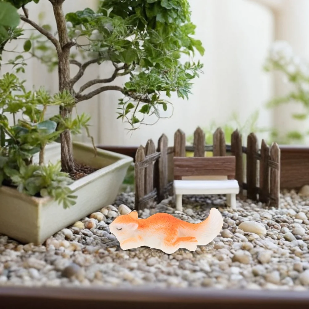 6 szt. Miniaturowe figurki wiewiórek do mikrokrajobrazu, żywiczne małe zwierzątka, odpowiednie do akwarium, terrarium, dekoracji biurka.