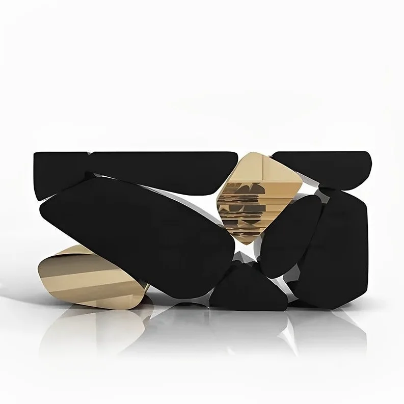 モダンなリビングルーム モダンなデザイン クリエイティブな石、ステンレス鋼の長方形、ファミリーホテルのコンソールテーブル