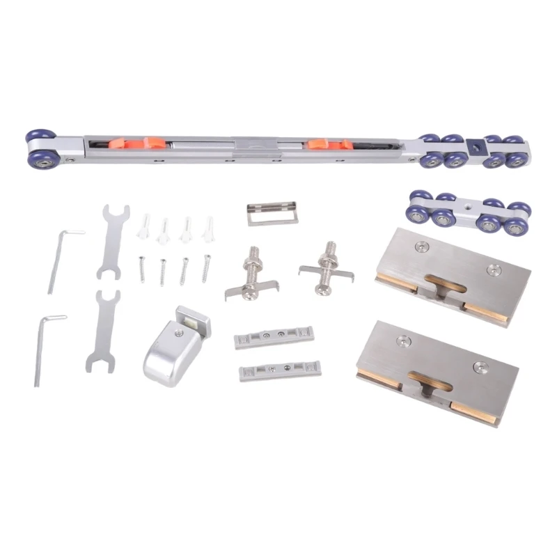 

63HA Professional Frameless Glass Sliding Door Pulley Stable Performances Hydraulic Buffer Pulleys Moving Door Track Fittings