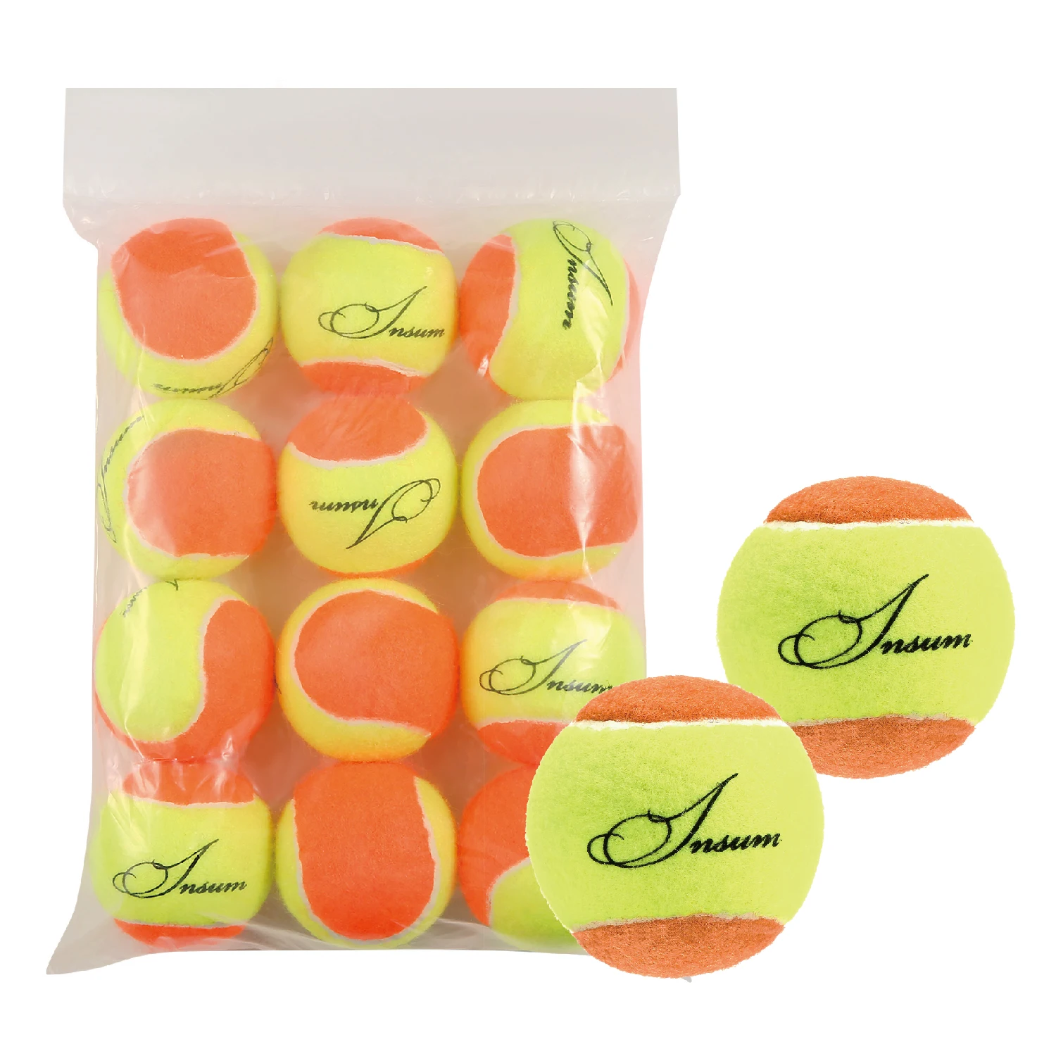 12pcs Beginners Teens Tennis Balls Practice Ball Pet Dog Playing Balls Training Sports Competition  Low Compression Tennis Balls