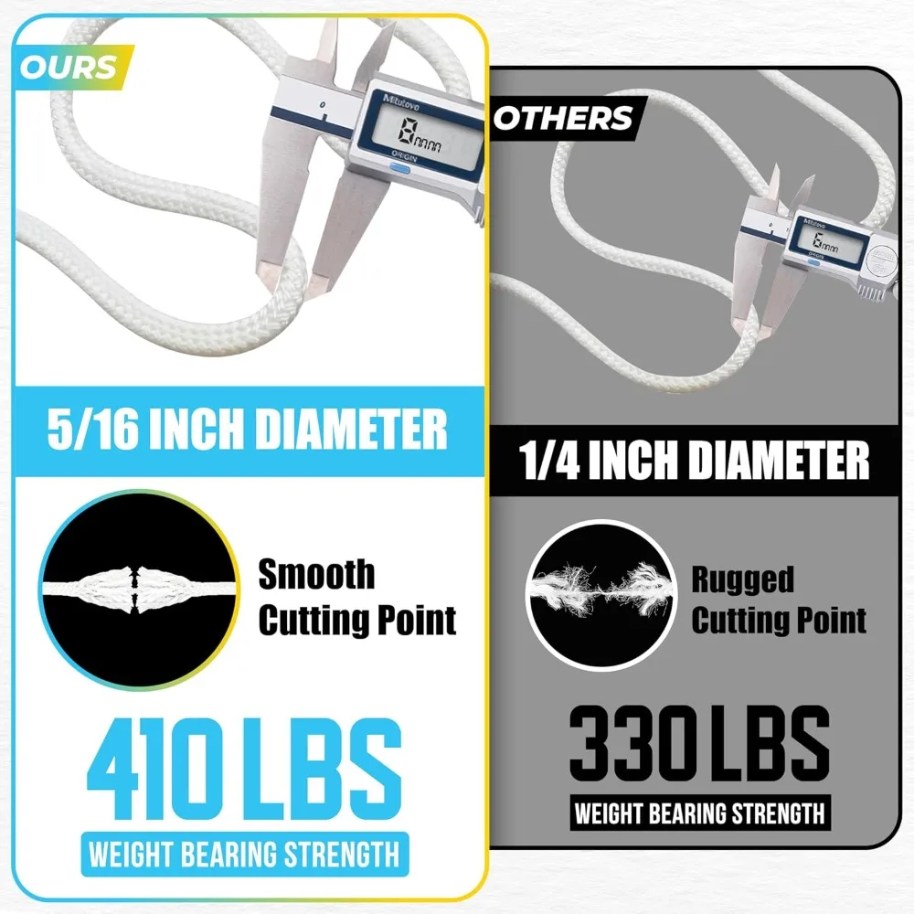 [actualizado] kit de cuerda para mástil de bandera de 5/16 "y 50 pies con 4 mosquetones giratorios de 3,3", camión de bolas, tacos, mástil de bandera con rodamiento de alto peso halyar